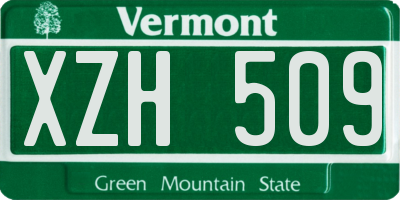 VT license plate XZH509