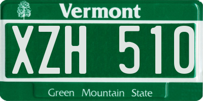 VT license plate XZH510