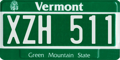 VT license plate XZH511