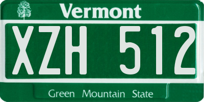 VT license plate XZH512