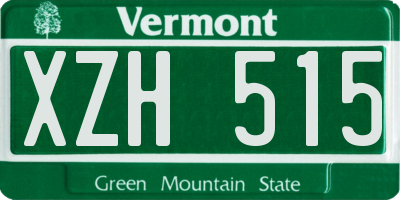 VT license plate XZH515