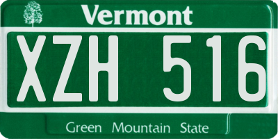 VT license plate XZH516