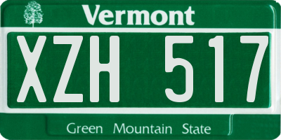 VT license plate XZH517
