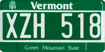 VT license plate XZH518