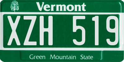 VT license plate XZH519