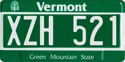 VT license plate XZH521