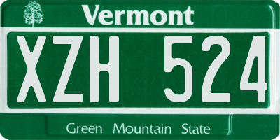 VT license plate XZH524
