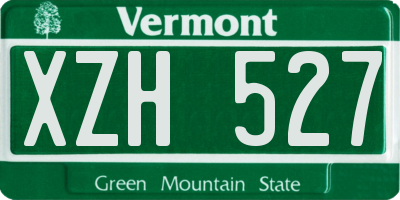 VT license plate XZH527