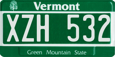 VT license plate XZH532