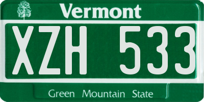 VT license plate XZH533