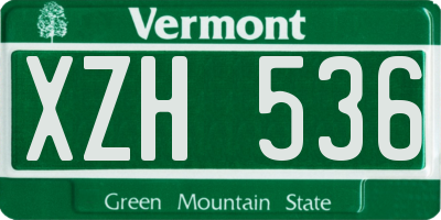 VT license plate XZH536