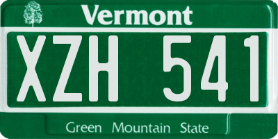 VT license plate XZH541