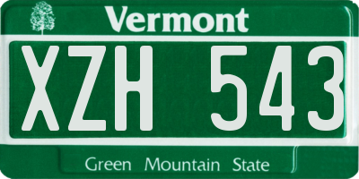 VT license plate XZH543