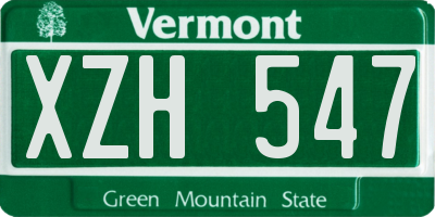VT license plate XZH547