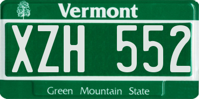 VT license plate XZH552