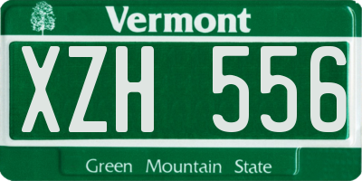 VT license plate XZH556