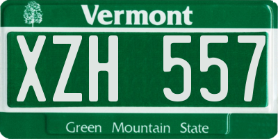 VT license plate XZH557