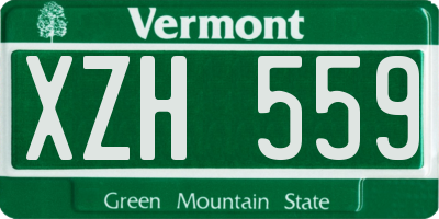 VT license plate XZH559