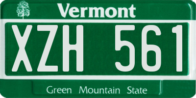 VT license plate XZH561