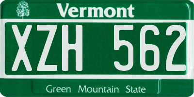 VT license plate XZH562