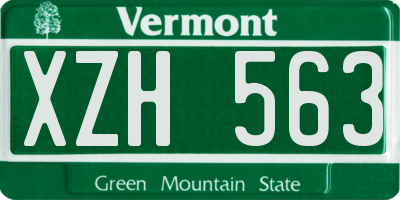 VT license plate XZH563