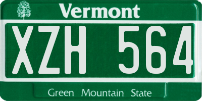 VT license plate XZH564