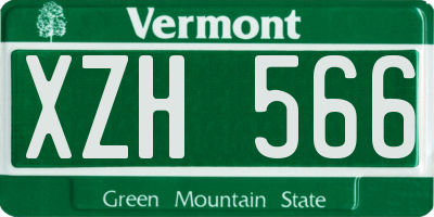 VT license plate XZH566