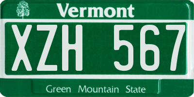VT license plate XZH567