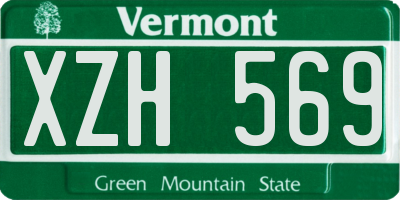 VT license plate XZH569