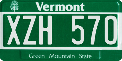 VT license plate XZH570