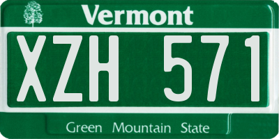 VT license plate XZH571