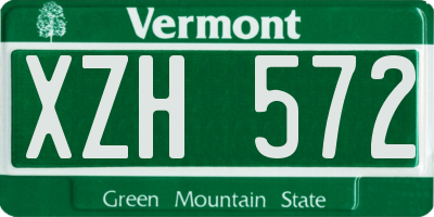 VT license plate XZH572