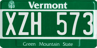 VT license plate XZH573