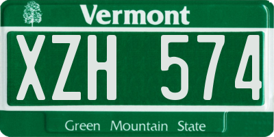 VT license plate XZH574