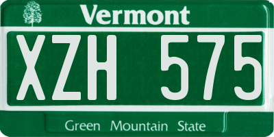 VT license plate XZH575