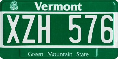 VT license plate XZH576