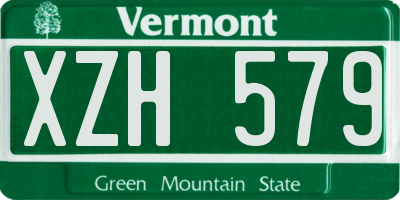 VT license plate XZH579