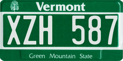 VT license plate XZH587