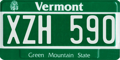VT license plate XZH590