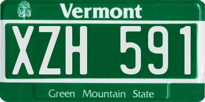 VT license plate XZH591