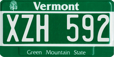 VT license plate XZH592