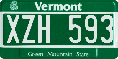 VT license plate XZH593