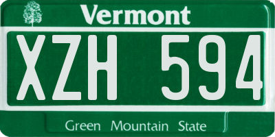 VT license plate XZH594