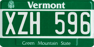 VT license plate XZH596