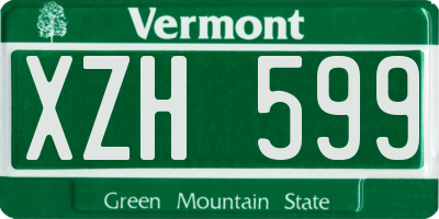 VT license plate XZH599