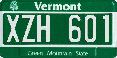 VT license plate XZH601