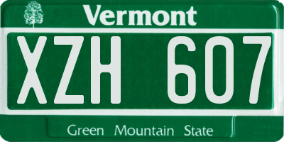 VT license plate XZH607