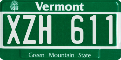 VT license plate XZH611