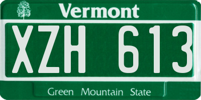 VT license plate XZH613