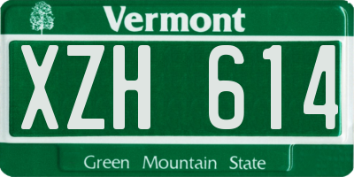 VT license plate XZH614